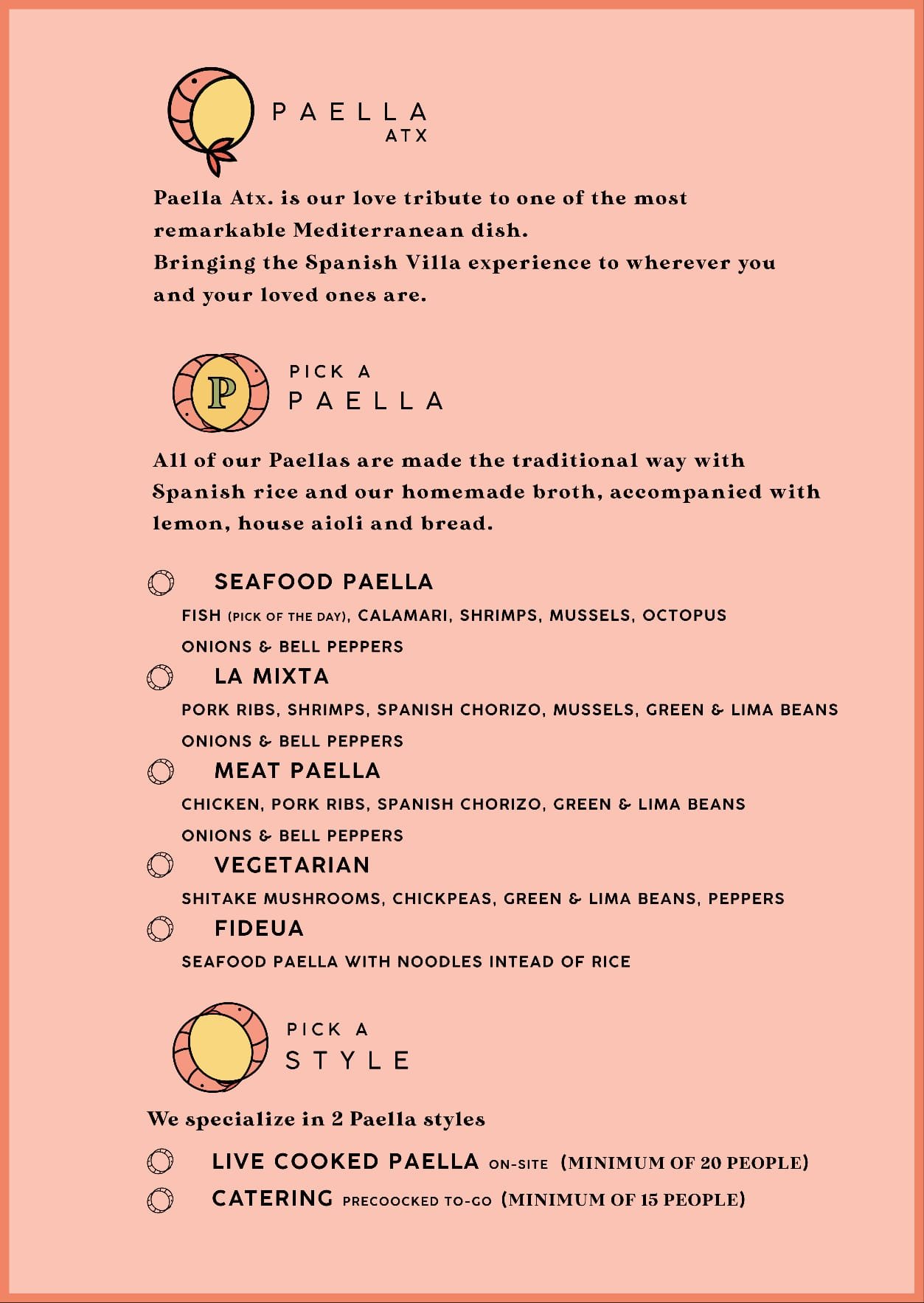 Preview of Paella ATX's Catering menu